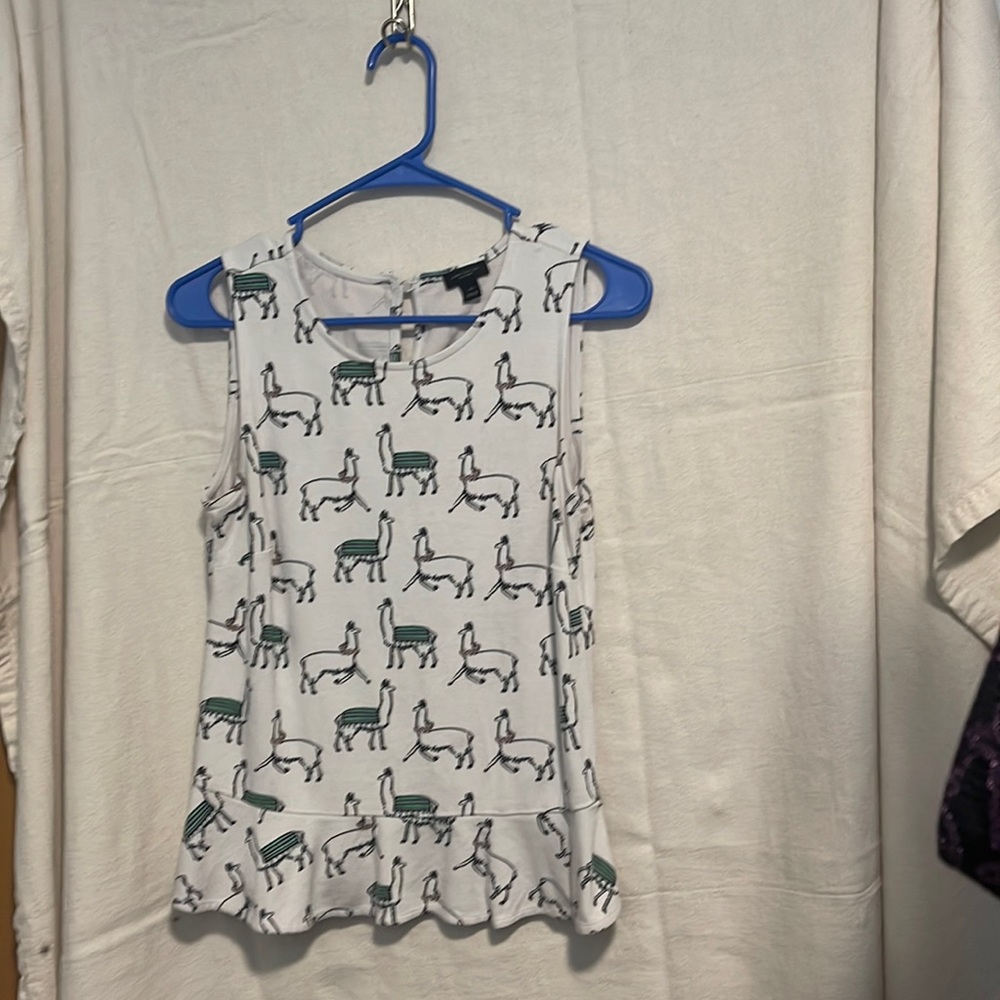 Ann Taylor llama blouse peplum